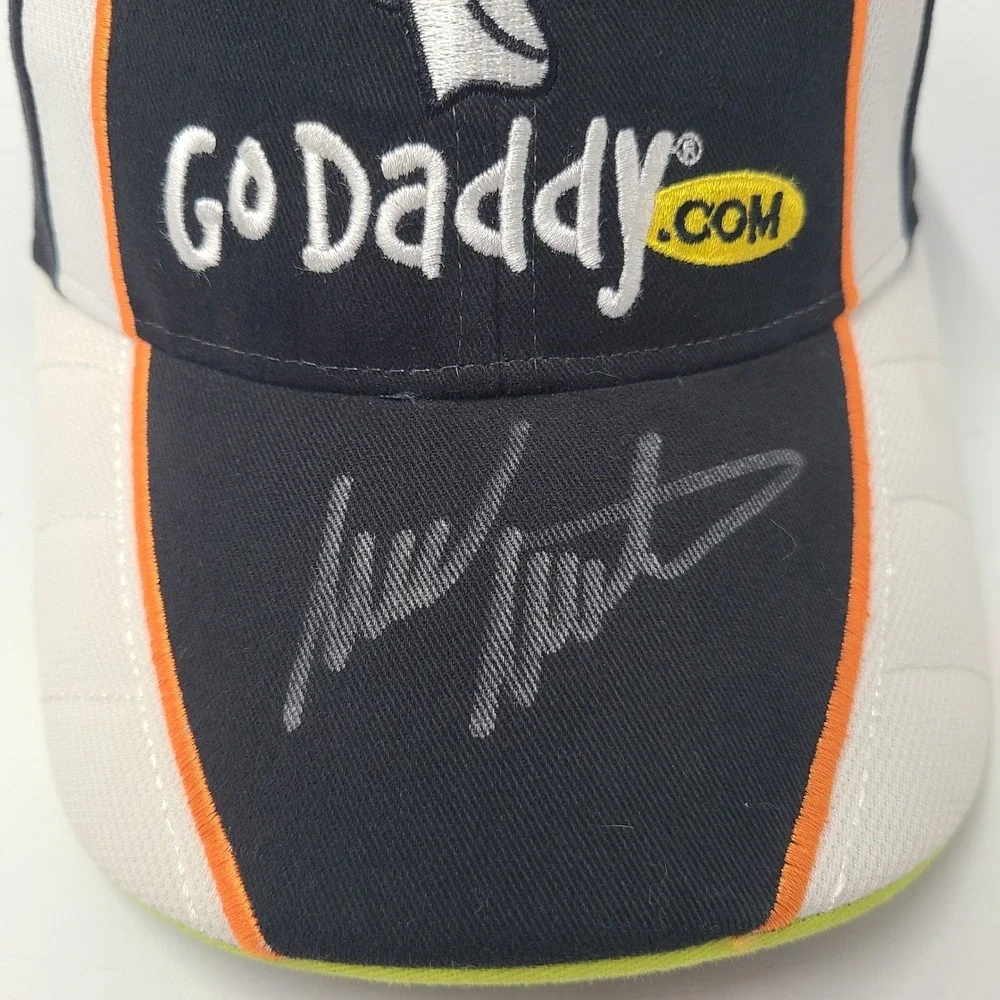 Mark Martin Hat Adjustable Chase Black NASCAR #5 Go Daddy Signed Autographed Men